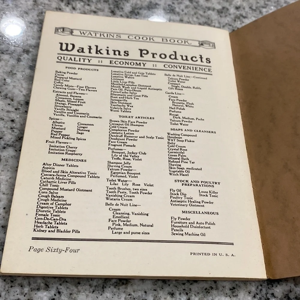 Antique 1st Edition 1925 Watkins Cook Book!